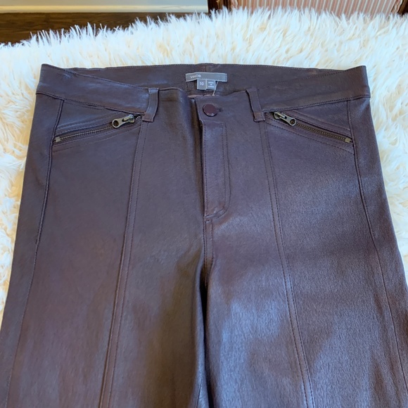 ❌SOLD❌Vince Lambskin Leather Zip Detail Leggings - Picture 6 of 8